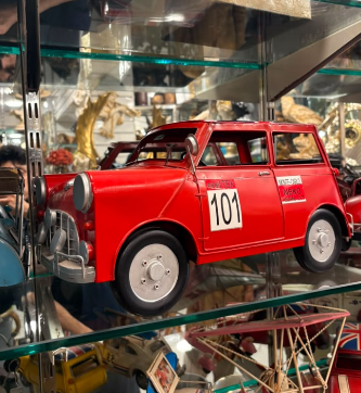 Vintage Metallic Car Sculpture — Large